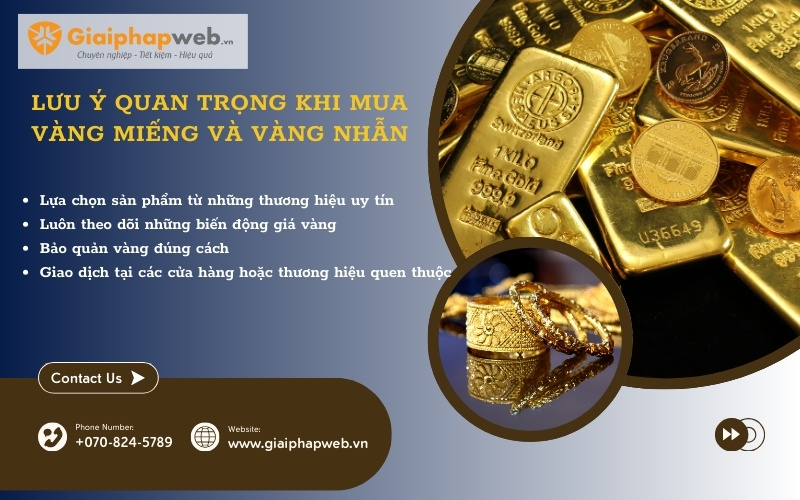 Nên mua vàng miếng hay vàng nhẫn Nên mua vàng miếng hay vàng nhẫn