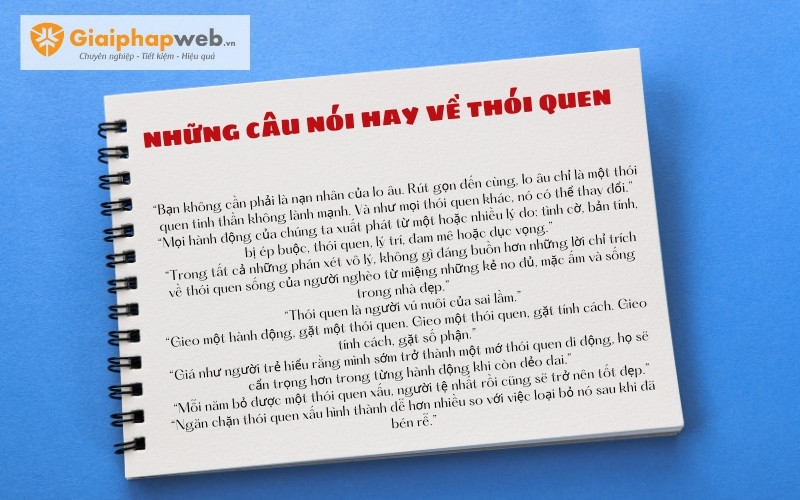 Những câu nói hay về thói quen