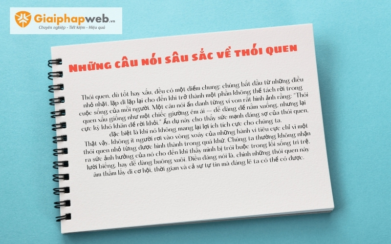 Những câu nói hay về thói quen