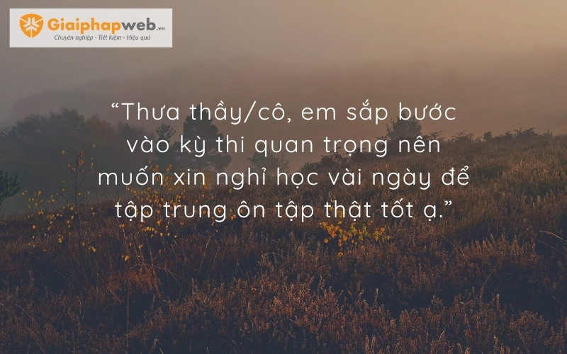 Những câu nói xin nghỉ học hay nhất