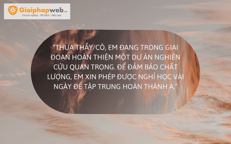 Những câu nói xin nghỉ học hay nhất