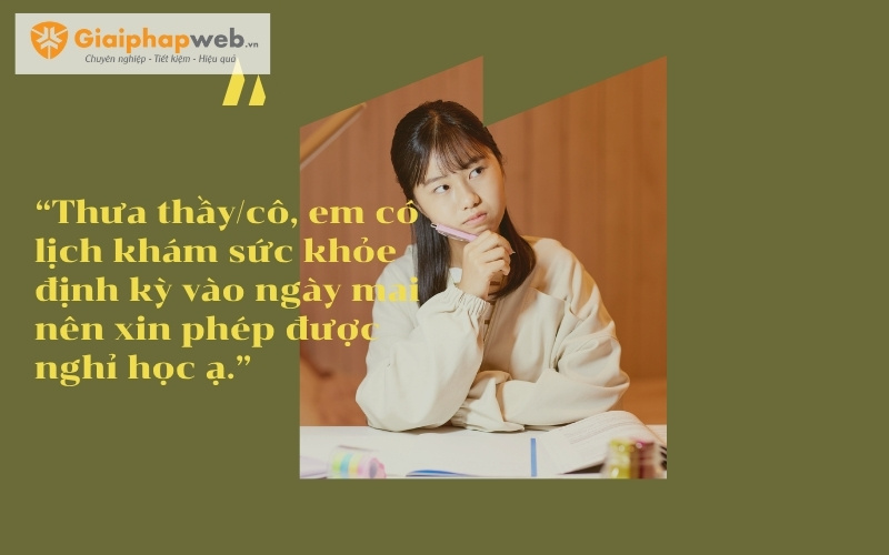 Những câu nói xin nghỉ học hay nhất
