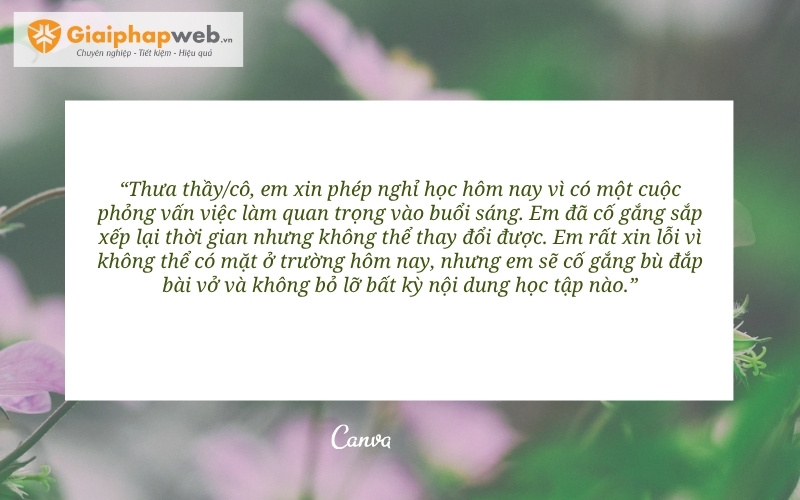 Những câu nói xin nghỉ học hay nhất